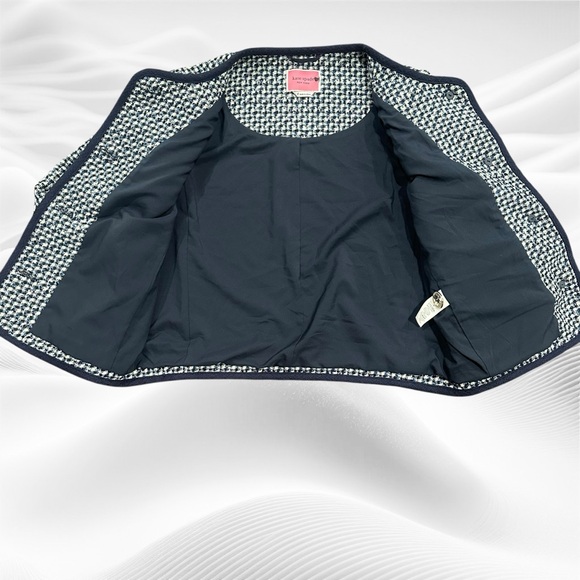 Kate Spade Navy Blue Nautical Tweed Blazer Jacket Size 8‎ - Picture 3 of 6